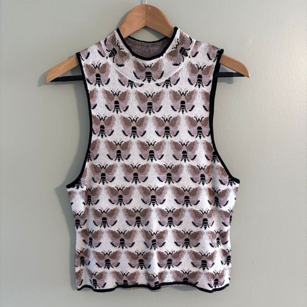 Anthropologie Maeve Sarah Gordon Bee Moth Sweater Small Boho Nature Nomad $98